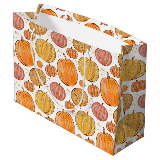 Leuke Herfst Seizoensgebonden pompoen betegelde pa Groot Cadeauzakje (Achterkant Gekanteld)