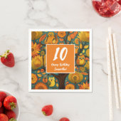 Leuke Herfst Sinaasappel Geel Verjaardag Servet (Insitu)