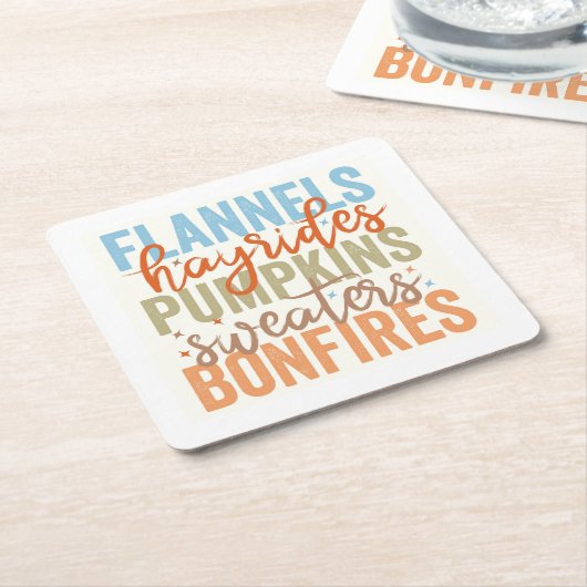 Leuke Herfst vibes Kartonnen Onderzetters (Schuin)