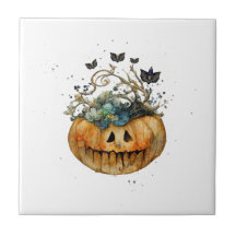 Leuke Herfst Waterverf Halloween Pumpkin Onderzett