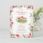 Leuke herfst waterverf kleine paddenstoel baby sho kaart (Staand voorkant)