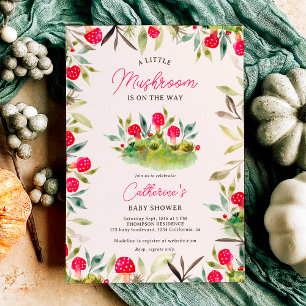 Leuke herfst waterverf kleine paddenstoel baby sho kaart