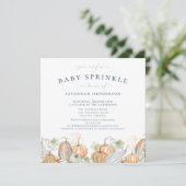Leuke Herfst Waterverf Pompoenen Baby Sprinkle Kaart (Staand voorkant)