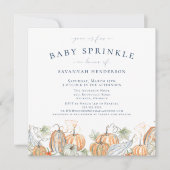 Leuke Herfst Waterverf Pompoenen Baby Sprinkle Kaart (Voorkant)