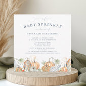 Leuke Herfst Waterverf Pompoenen Baby Sprinkle Kaart