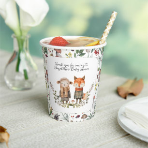 Leuke herfst   Woodland Forest Baby shower Papieren Bekers