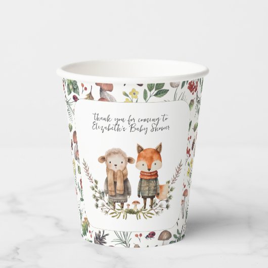 Leuke herfst | Woodland Forest Baby shower Papieren Bekers (Voorkant)