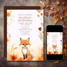 Leuke herfst Woodland Fox Herfst Verjaardag