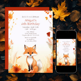 Leuke herfst Woodland Fox Herfst Verjaardag Kaart