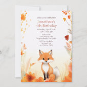 Leuke herfst Woodland Fox Herfst Verjaardag Kaart (Voorkant)