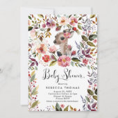 Leuke herten en bloemen baby shower kaart (Voorkant)