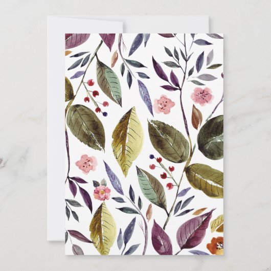 Leuke herten en bloemen baby shower kaart (Achterkant)