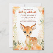 Leuke Herten en Bloemen |  Woodland Birthday Kaart (Voorkant)