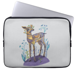 Leuke hertenillustratie laptop sleeve