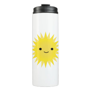 Leuke het Glimlachen Kawaii Zon Thermosbeker