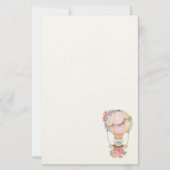 Leuke Hete Luchtballon met Beer Waterverf Statione Briefpapier (Voorkant)