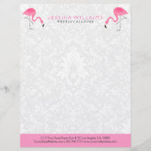Leuke Hete Roze Flamingo Illustratie Briefhoofd (Voorkant)