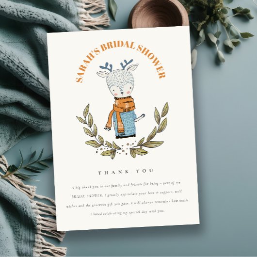 Leuke Hete Trui Winter Rendier Bruiloft Feest Bedankkaart