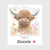 Leuke Highland Koe gepersonaliseerd Sticker (Vel)