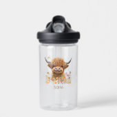 Leuke Highland Koe gepersonaliseerd Waterfles (Voorkant)