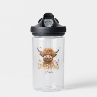 Leuke Highland Koe gepersonaliseerd Waterfles