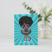 Leuke Hip Hop Rap Tutu Meisje Verjaardagsfeestje Briefkaart (Staand voorkant)