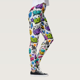 Leuke Hip Hop Stijl Kleurrijke Graffiti Print  Leggings