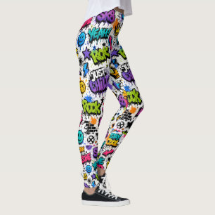 Leuke Hip Hop Stijl Kleurrijke Graffiti Print Leggings