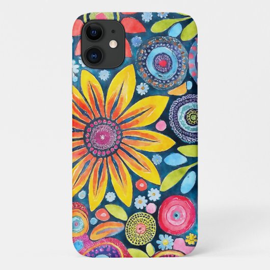 Leuke hippie bloem patroon Case-Mate iPhone case (Achterkant)