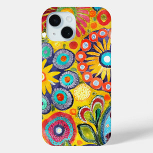 Leuke hippie bloem patroon iPhone 15 case