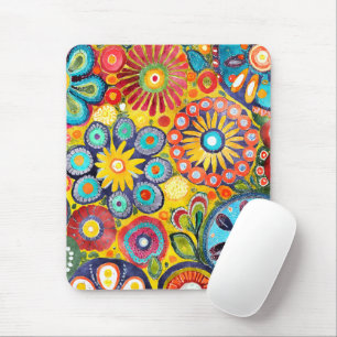 Leuke hippie bloem patroon muismat