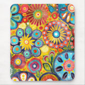 Leuke hippie bloem patroon muismat (Voorkant)