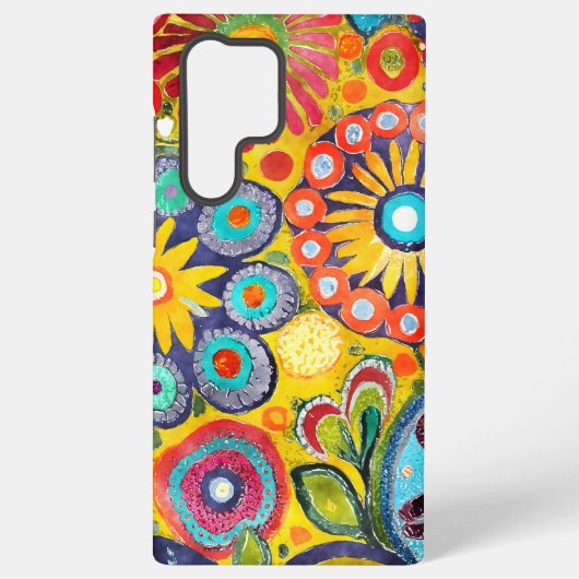 Leuke hippie bloem patroon samsung galaxy hoesje (Achterkant)