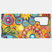 Leuke hippie bloem patroon samsung galaxy hoesje (Achterkant horizontaal)