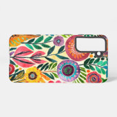 Leuke hippie bloem patroon samsung galaxy hoesje (Achterkant horizontaal)