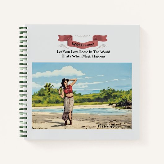 Leuke Hippie Dreamer Quote Girly Beach Journal Notitieboek (Voorkant)