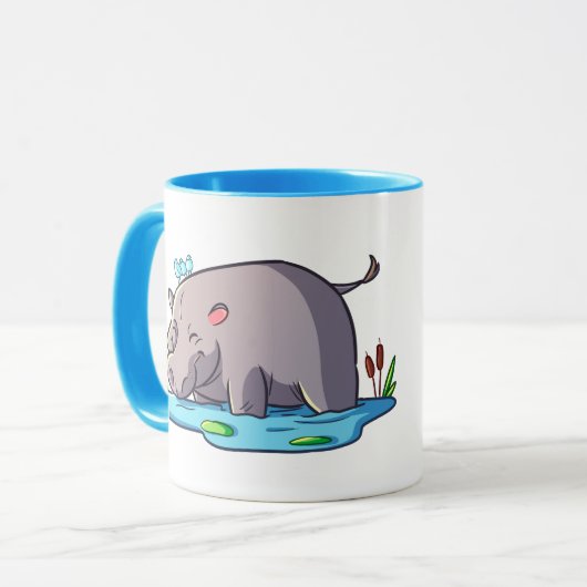 Leuke hippo liefhebbers tekst toevoegen mok (Voorkant links)