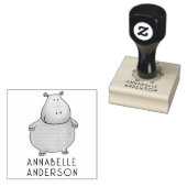 Leuke Hippo personaliseren Rubberstempel (Gestempeld)