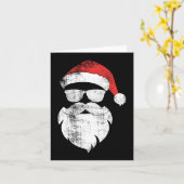 Leuke Hipster Kerstman Gezicht Met Hoed Baard en B Kaart (Gele Bloem)