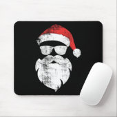 Leuke Hipster Santa Face Met Petten Baard en Glaze Muismat (Met muis)