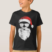 Leuke Hipster Santa Face Met Petten Baard en Glaze T-shirt (Voorkant)