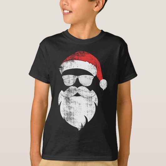 Leuke Hipster Santa Face Met Petten Baard en Glaze T-shirt (Voorkant)