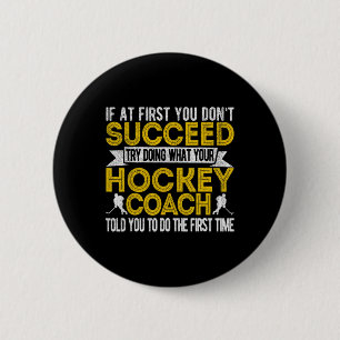Leuke Hockey Coach IJshockey Team Coach Retro Ronde Button 5,7 Cm