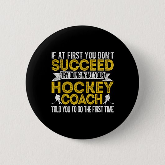 Leuke Hockey Coach IJshockey Team Coach Retro Ronde Button 5,7 Cm (Voorkant)