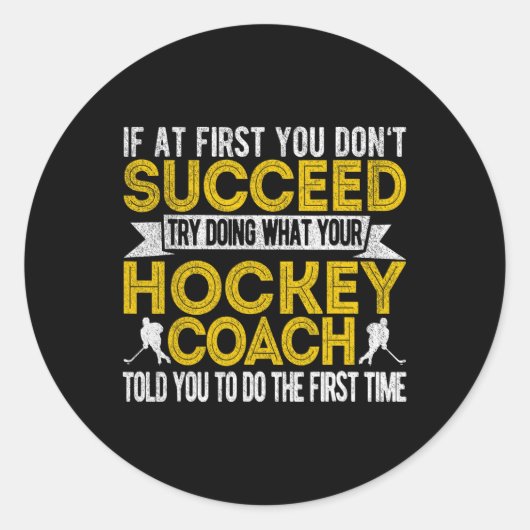 Leuke Hockey Coach IJshockey Team Coach Retro Ronde Sticker (Voorkant)