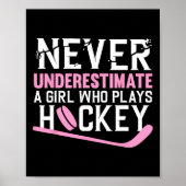 Leuke Hockey Kunst Voor Meisjes Vrouwen Hockey Spe Poster (Voorkant)