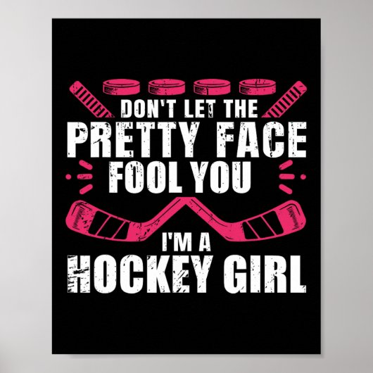Leuke Hockey Kunst Voor Vrouwen Meisjes Hockey Pla Poster (Voorkant)