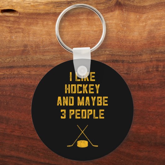 Leuke hockey liefhebber voor mannen Ik hou van hoc Sleutelhanger (Voorkant)