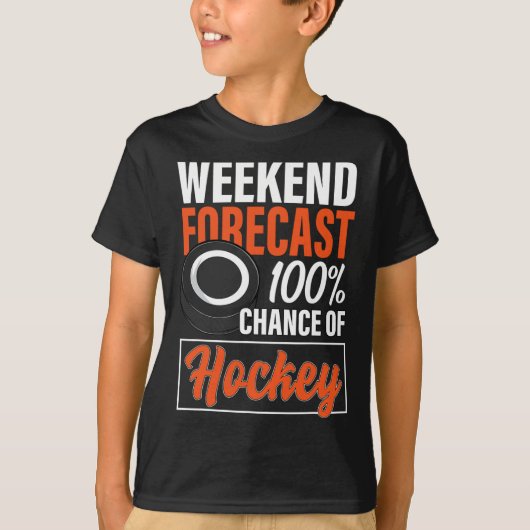 Leuke Hockey Lovers Weekend Forecast Kans van Hock T-shirt (Voorkant)