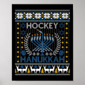 Leuke Hockey Menorah Chanoeka Joods Festival Vakan Poster (Voorkant)